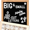 Miniatyrbild 1 av 6: Filtbokstavstavla 10x10 +2 set förskurna bokstäver + stativ + UPGRADED