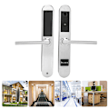 Miniatyrbilde 7 av 8: Smart Elektronisk Dørlås 4i1 Opplåsing med Kodekort Fingeravtrykk Nøkkel Aluminium Legering Smal Ramme for Hjem 35x85mm/1.38x3.35in