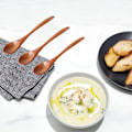 Miniatyrbild 5 av 5: Träslev lång handtag solid trä rissked dessert sked