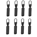 Zipper Pull Tab 8-pack Black Black Black