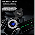 Pikkukuva 2 / 5: 2in1 Auton pikalaturi Puhelinpistorake Kaksi USB-porttia Jännitteen näyttö 12-24V Punainen
