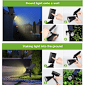 Miniatyrbillede 5 af 5: 2 stk. Solcellelamper Udendørs LED Spotlights Til Landskabsbelysning