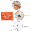 Miniatyrbillede 2 af 4: Flettet taske halm crossbody taske ferie flettet taske