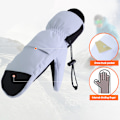 Miniatyrbillede 5 af 5: Hvide handsker Single board skihandsker Fem finger varm touch screen Vandtætte skihandsker