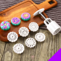Miniatyrbilde 1 av 6: Mooncake Mold Set, Mooncake Press Molds, Mid Autumn Festival DIY Hand Press Cookie Stamps Pastry Tool med 50g Mode Pattern, Mooncake Maker (Hvit)