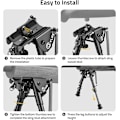 Miniatyrbilde 6 av 7: Rifle Bipod, 6-9 tommer justerbar Super Duty Taktisk Bipod
