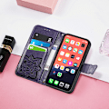 Miniatyrbillede 4 af 5: PU Læder Stativ Kortholder Strap Flip Cover til iPhone 14