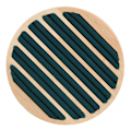 Miniatyrbillede 6 af 8: Træ 6 Slots Rund Form Ring Ørering Opbevaringsbakke Grøn Flannel Display Smykkeholder