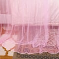 Miniatyrbilde 5 av 5: Enkel dobbeltseng firkantet myggnetting 3 dører beskyttelse tett stabil med rustfritt stål brakett rosa 1,8x2m