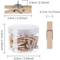 Miniatyrbild 2 av 7: Förpackning med 50 st, Favide Favourde Push Pin med träklämmor Pushpins T