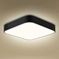 Miniatyrbillede 1 af 5: LED-loftslampe 24W, 1800 lumen 6000 K kølig hvid?, 220 V 16 LED, sort, firkantet, praktisk LED-loftslampe til badeværelse, stue, garage,