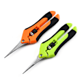 Miniatyrbillede 1 af 4: 2 stk. Mikrospids Florist Beskæringssakse med Titansbelagte Non-Stick Rustfrit Stål Buede Blade og Lige Blade