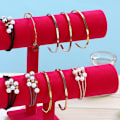Miniatyrbilde 1 av 5: Smykkeutstillingsstativ Enkelt Motesmykke Armbånd Scrunchies Holder for Hjem Smykkebutikk Utstillingsvindu Rose Red Dobbel Rad