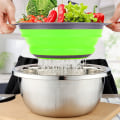 Miniatyrbilde 4 av 6: 3 stk Plassbesparende sammenleggbar filter - sammenleggbar frukt dreneringsbrett,