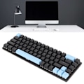 Miniatyrbild 1 av 8: Speltangentbord USB 68 tangenter Blå brytare N Key Rollover 10 RGB-bakgrundsbelysningslägen Trådbundet tangentbord för stationär bärbar dator Svart Blå