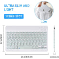 Pikkukuva 5 / 7: Erittäin ohut kannettava langaton näppäimistö, 10" ladattava universal tablettinäppäimistö iPadille/iPhonelle, muu iOS Android Windows Tablet PC Phone, pieni