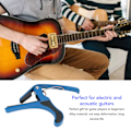 Miniatyrbilde 7 av 8: Gitar-Capo i legering med rask utløsning, sett med 2 gitarplektre for banjo, mandolin, blå