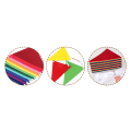 Miniatyrbilde 8 av 8: RUBFAC 60 stk Regnbue Filt Stoff Vimpel Banner Flerfarget