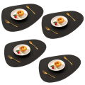 Miniatyrbild 1 av 5: Mats för matplats i läder, set om 4, avtorkningsbara tvättbara underlägg
