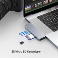 Miniatyrbild 5 av 5: USB C Hub Adapter för MacBook Pro/Air 13\" 15\" 2022 2021 2020, RayCue 6 i 2 USB-C Tillbehör med 3 USB 3.0 Portar, TF/SD Kortläsare, USB-C Ström