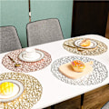 Miniatyrbillede 4 af 5: Pladser til middagsbord Metallic Hollow Out Line Circle