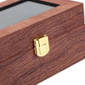 Miniatyrbillede 5 af 8: Træ 3 Gitter Ur Visningsboks Transparent Vindue Anti-Slip Ur Opbevaringsboks