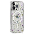 Flower Series TPU+PC Phone Case for iPhone 16 Pro Compatible with MagSafe - Transparent