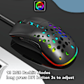 Miniatyrbillede 5 af 8: Trådløs mus med dobbelt tilstand, programmerbare knapper, RGB-baggrundsbelysning, justerbar DPI, ergonomisk gamingmus til spil, kontor og studie