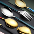 Miniatyrbillede 4 af 7: Huture Rustfrit Stålbestik Sæt Genanvendelig Ske Chopsticks