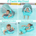 Miniatyrbild 5 av 5: Baby Pool Float med tak, lägg till svans, Mambobaby icke-uppblåsbar babyboj flyta hudvänligt lädermaterial simring ring för 3-24 månader barn