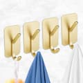 Self-adhesive wall hook, 4 self-adhesive hooks, wall hook, for kitchen, bathroom, office, kitchen hook for hanging towels, hats, keys, bags[TT] Upper and lower hook gold