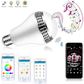 Miniatyrbillede 2 af 8: Smart pære med Bluetooth-højttaler Trådløs kontrol Lys Multifarvejustering Stemmeaktiveret smart pære $ Trådløs APP Musikhøjttalerpære