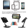 Miniatyrbilde 4 av 10: Nettbrettholder, Universal iPad-stativ 360° rotasjon for iPad Pro Air Mini, Samsung Galaxy Tab, Kindle, smarttelefoner og nettbrett fra 4,7 til 12,9 tommer -