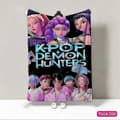 K-Pop Demon Hunter Flonel Tæppe Blødt Multifunktionelt Trykt Tæppe til Sofaseng Kontor-Hjem Indretning Perfekt Gave Ny Ankomst[TT] B 150X200