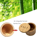 Pikkukuva 3 / 5: Bambu suola-astia, suolasäiliö kannella, suolasirotin, kulho