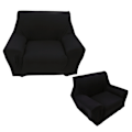 Miniatyrbillede 7 af 7: 1 stk. Enkelt sæde sofaovertræk polyester sofaovertræk elastisk sofaovertræk sort