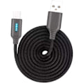 Miniatyrbilde 1 av 4: USB-C hurtigladingkabel, nylon synkronisering dataoverføringsladerkabel - smart automatisk avslåingskabel for Samsung/Oneplus (svart)