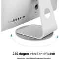 Pikkukuva 5 / 5: Base pivotante de monitoreur de rotation à 360°, support de plaque tournante pour écran d'ordinateur en alliage d'aluminium argenté, base