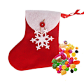 Miniatyrbild 1 av 5: Broderade Filtstrumpor, Mini Julstrumpor med Gyllene Snöflingemönster för Klassisk Julstil Bestickförvaring, Bordsbestickhållare
