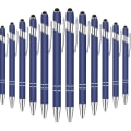 Miniatyrbillede 1 af 6: 12 stk. kuglepen med stylus-spids, 1,0 mm sort blæk, metal