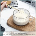 Miniatyrbillede 5 af 5: 2 stk. 400 ml glas kaffekopper sæt, præget tekopper til cappuccino, latte, korn, yoghurt, drikkevarer