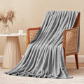 Miniatyrbilde 2 av 7: Myk teppe, fluffy teppe, grå - fleece teppe, 150 x 200 cm, XL, varmt sofateppe, koselig teppe, lysegrå, mykt som et stueteppe,