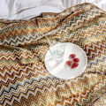Miniatyrbild 3 av 7: Mysig filt, filt i boho-stil med fransar, stickad filt, överkast, sofffilt, mjuk randig filt, sofffilt för soffa, sängar,