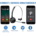 Miniatyrbilde 5 av 9: Bluetooth-headset, V5.0 trådløst forretningsheadset med bommikrofon, egnet for mobiltelefon/nettbrett/datamaskin
