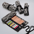 Miniatyrbillede 4 af 5: Farvede blyanter Wrap blyanter Roll Holder Farveblyanter