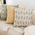 Miniatyrbilde 2 av 5: Blad broderi dekorativ putetrekk Boho Tufted lin putetrekk for sofa seng