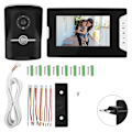 Miniatyrbilde 2 av 8: 7 tommers HD LCD videodørtelefon dørklokke system hjem overvåking utendørs kamera (EU-plugg)