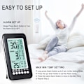 Miniatyrbild 3 av 8: Utomhus- och inomhustermometer - Hög precision digital trådlös termometer för hemmet - Rumstemperatur larmfunktion - med 2 extra sensorer