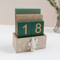 Miniatyrbild 4 av 6: Evighetskalender, Träkalender för Hemmakontorsskrivbord