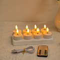 Rechargeable Tealights, 12 pcs. Rechargeable 8-Cupless Remote Control